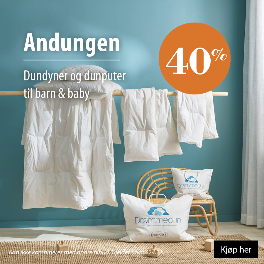 Andungen - dundyner og puter til barn 40%